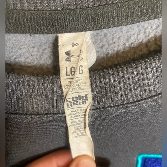 Under Armour Womens Fleece Lined Polyester Crew Sweatshirt Grey Size Large - Picture 3 of 3